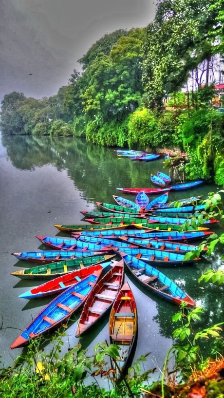 Canoes in Laos